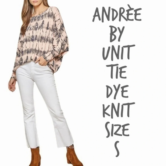 Andrèe by Unit pink and gray tie dye dolman sleeve top size S - Picture 1 of 9